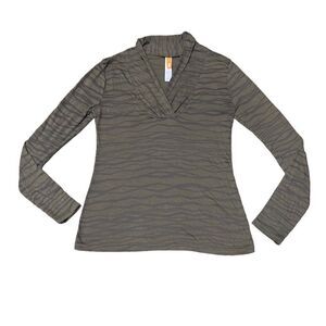 Lucy Women’s SP Leopard Print Sheer Long Sleeve Pullover for a Light Fall Layer